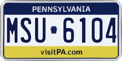 PA license plate MSU6104