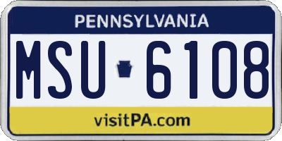 PA license plate MSU6108