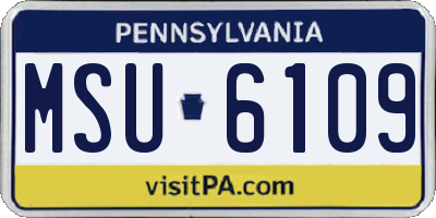 PA license plate MSU6109