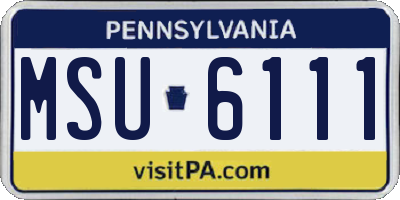 PA license plate MSU6111