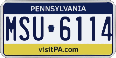 PA license plate MSU6114