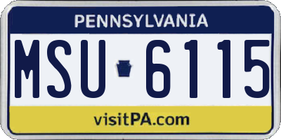 PA license plate MSU6115