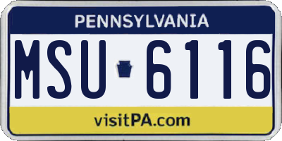 PA license plate MSU6116