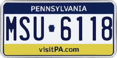 PA license plate MSU6118