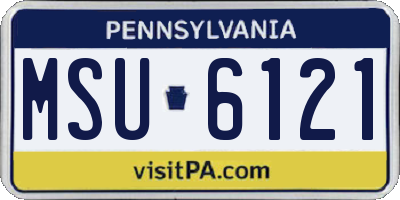 PA license plate MSU6121