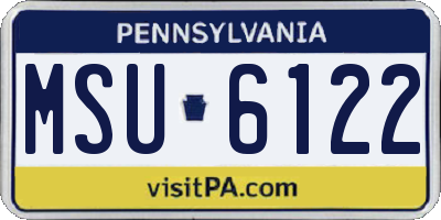 PA license plate MSU6122