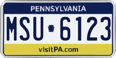 PA license plate MSU6123