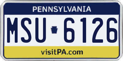 PA license plate MSU6126