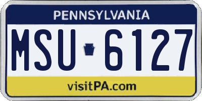 PA license plate MSU6127