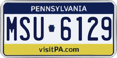 PA license plate MSU6129