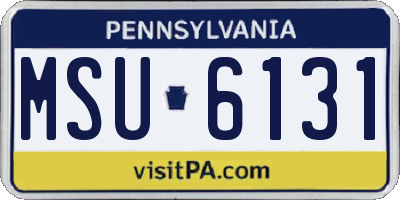 PA license plate MSU6131
