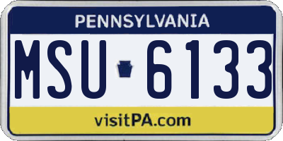 PA license plate MSU6133