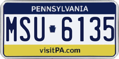 PA license plate MSU6135
