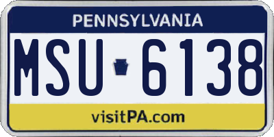 PA license plate MSU6138