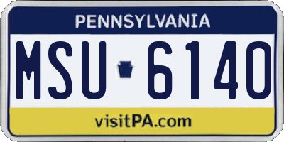 PA license plate MSU6140