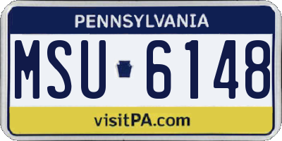 PA license plate MSU6148