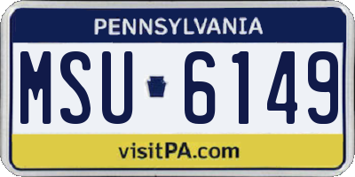 PA license plate MSU6149