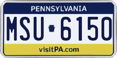 PA license plate MSU6150