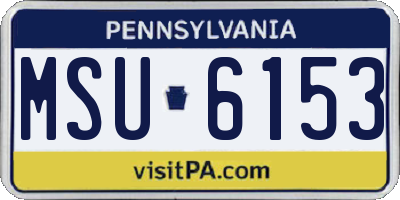 PA license plate MSU6153