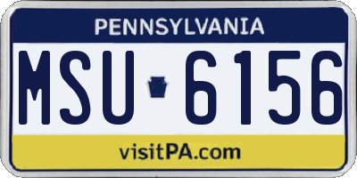 PA license plate MSU6156