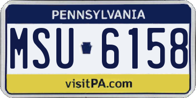 PA license plate MSU6158