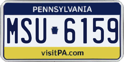 PA license plate MSU6159