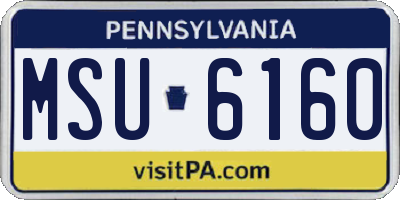 PA license plate MSU6160