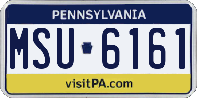 PA license plate MSU6161