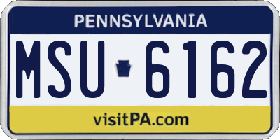 PA license plate MSU6162
