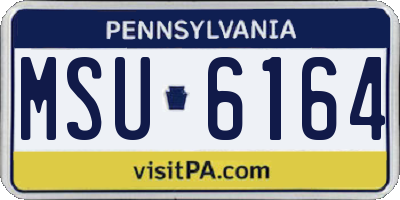 PA license plate MSU6164