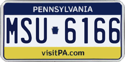 PA license plate MSU6166