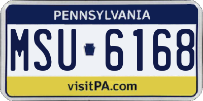 PA license plate MSU6168