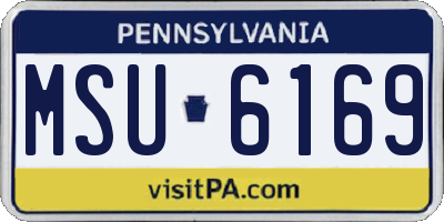 PA license plate MSU6169