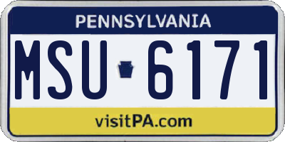 PA license plate MSU6171