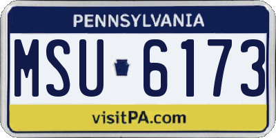 PA license plate MSU6173