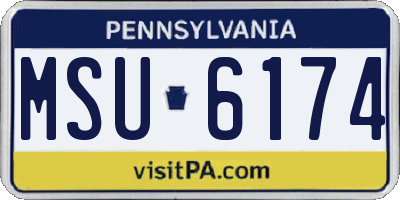 PA license plate MSU6174