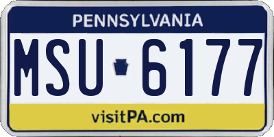 PA license plate MSU6177