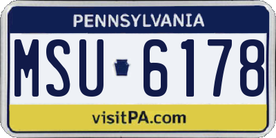 PA license plate MSU6178