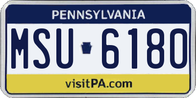 PA license plate MSU6180