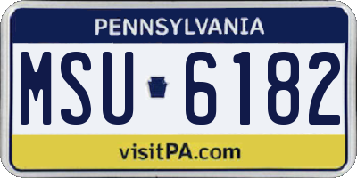 PA license plate MSU6182