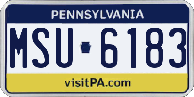 PA license plate MSU6183
