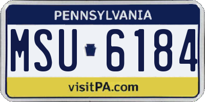 PA license plate MSU6184