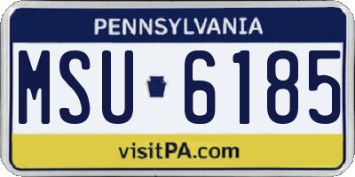 PA license plate MSU6185