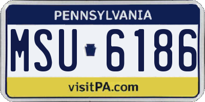 PA license plate MSU6186