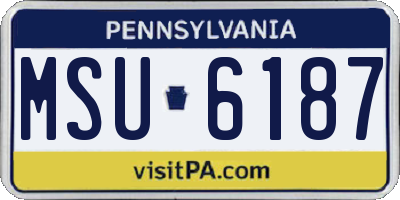 PA license plate MSU6187