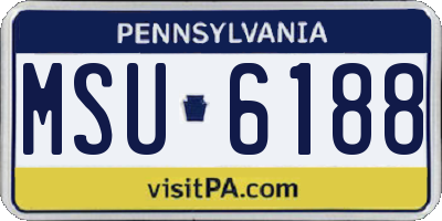 PA license plate MSU6188