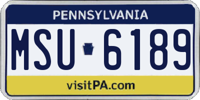 PA license plate MSU6189