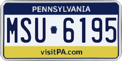 PA license plate MSU6195