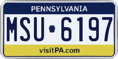 PA license plate MSU6197