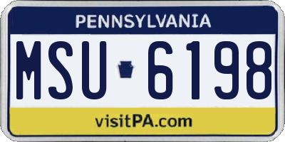 PA license plate MSU6198